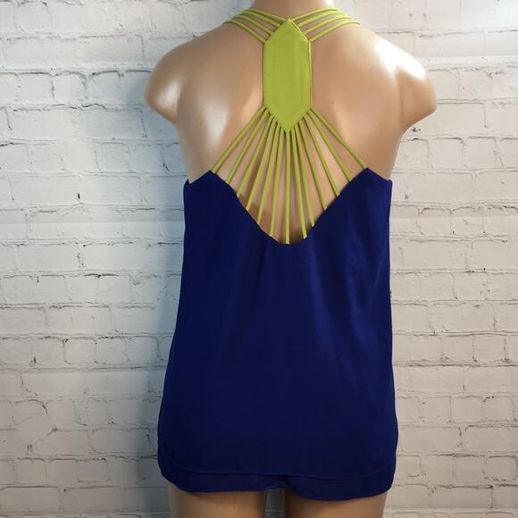 Umgee USA Top Womens Medium Strappy Racerback‎ Blue & Green Flowy Beach Vacation - Picture 5 of 11